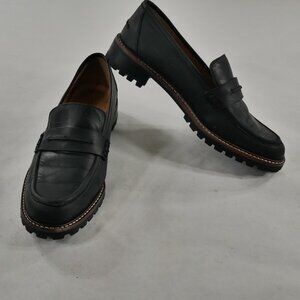 Madewell Black Corinne Lugsole Leather Loafer Shoes Women's Size 9.5